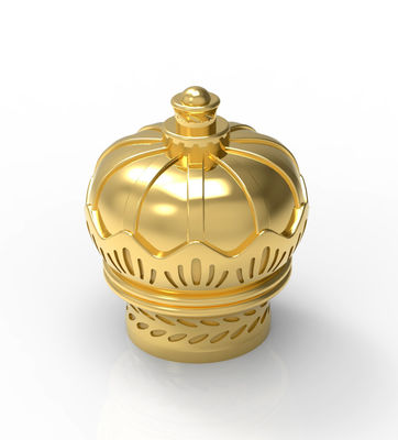 رنگ طلایی طرح جدید درب بطری عطر تاج شکل مواد زاماک