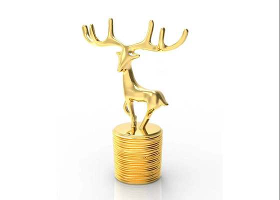 پوشش بطری عطر Deer Style 15 میلی متری طلای فلزی روی آلیاژ Luxury Zamac Creative