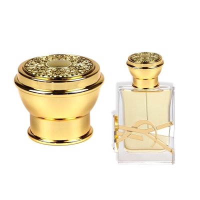 خرید سفارشی سازی بسته بندی لوازم آرایشی پوشش عطر آلیاژ روی با روکش طلا online manufacture