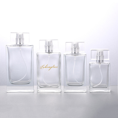 خرید 30ML50ML100ML بطری عطر مستطیلی بطری لوازم آرایشی و بهداشتی بطری پیچ دهانه شفاف شیشه ای خالی بطری عطر online manufacture