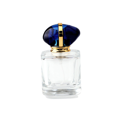 خرید بطری شیشه ای خلاق عطرساز با درپوش سنگی آبی online manufacture
