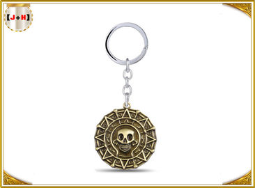 خرید حلقه های زنجیره ای کلید فلزی کوچک شخصی برای مجموعه های هدایا Skull Shaped Plating Brass online manufacture