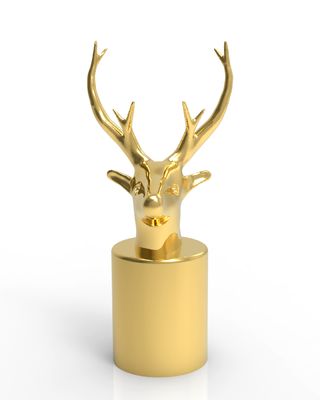 خرید Zinc alloy deer head animal perfume cover Golden perfume cap online manufacture
