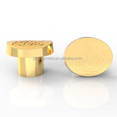 خرید لوگو سفارشی 15 میلی متر آلیاژ روی عطر تاج کلاه فلزی پوشش برای کاربرد مایع سبک چینی FEA 15 تولید آنلاین