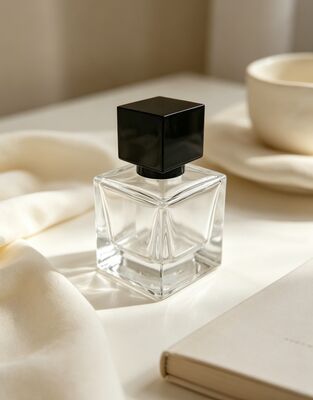 خرید کلاهک عطر مات مشکی آلیاژ روی با طراحی مربع و مقاومت در برابر خوردگی تولید آنلاین