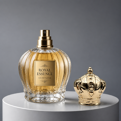 خرید درپوش عطری با روکش طلایی با الگوی رویال نقش برجسته درب عطر آلیاژ روی فلزی روی بطری عطر آرم سفارشی FEA15 برای بطری عطر دبی عود عطار تولید آنلاین