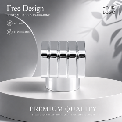 خرید آینه نقره عمودی خطوط مربع مرکب روی زینک عطر کلاه سفارشی شکاف شبکه فلزی عطر کاپ مدل JH5047 برای طراح لوکس بطری عطر شیشه ای خالی تولید آنلاین