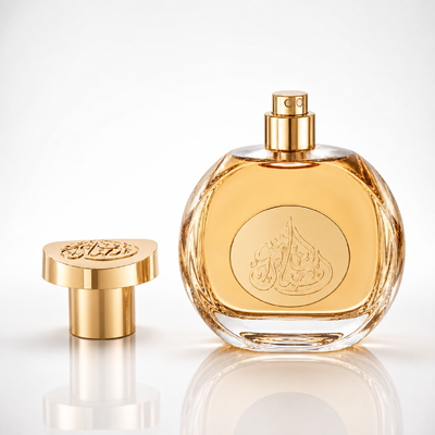 خرید درب عطر از جنس زاماک با روکش طلا با طرح سفارشی و الگوی برجسته برای بطری‌های عطر لوکس تولید آنلاین