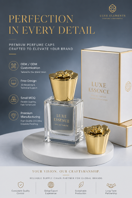 خرید درب عطری زاماک مخروطی شکل با تزئین گل رز برجسته، روکش طلا، لوکس، فلزی، درب بطری عطر، بسته بندی سفارشی، لوازم جانبی، مغناطیسی تولید آنلاین