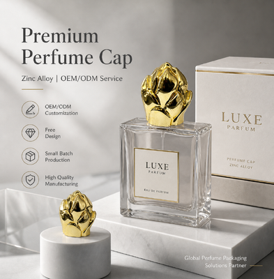 خرید لوکس لوتوس بود مرکب روی آویزان کلاه الکتروپلاکت طلا زاماک بطری عطر کاپ لوگو سفارشی فلز عطر پوشش OEM بسته بندی مغناطیسی تولید آنلاین