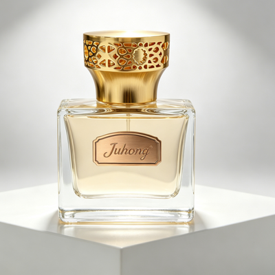 خرید درب بطری عطر زاماک طلایی براق توخالی، درب بطری عطر آلیاژ روی با بافت برش خورده، درپوش فلزی عطر حکاکی شده با لوگوی سفارشی تولید آنلاین
