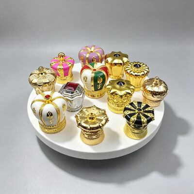 خرید FEA15 زینک آلیاژ تاج کلاه عطر انواع سبک های حکاکی شده حکاکی شده تزئین شده Rhinestone ملامینه رنگ آمیزی لوکس فلزی عطر بطری دریچه لوگو سفارشی OEM ODM Zamac عطر کلاه تولید آنلاین