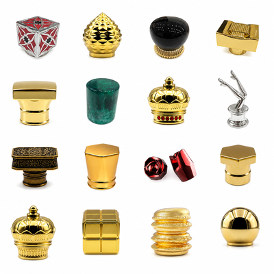 خرید کلاه عطر زاماک پولیش شده طلا برای بطری عطر با پمپ پوشش آلیاژ روی مغناطیسی بطری عطر تولید آنلاین