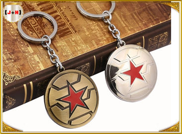 برنجی سفارشی ساخته شده فلزی حکاکی شده Keychains نام پنج کلید طراحی ستاره