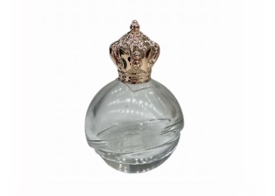کپسول عطر زامک شکل گرد درخشان زینک آلیاژ شیشه ای بطری عطر