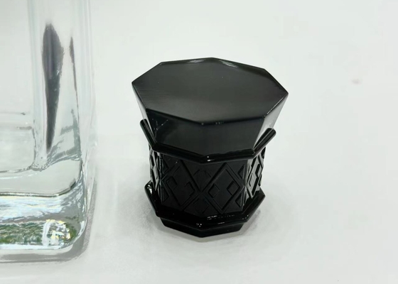 سطح درخشان و درخشان کلاه بطری عطر سیاه بسته بندی بطری عطر