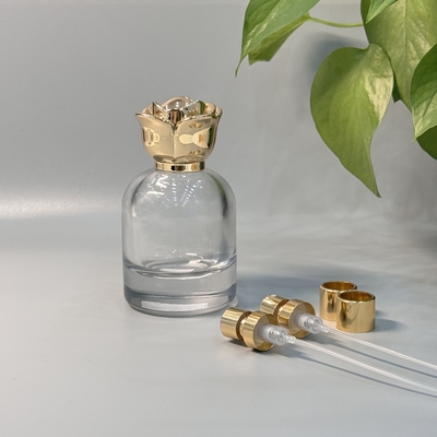 کلاه عطر فلزی آلیاژ روی به شکل گل برای بسته بندی عطر ظریف و پایدار با لوگو سفارشی