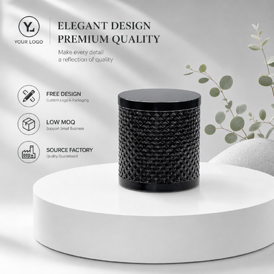 لوکس الماس ابریشم سیاه آلیاژ روی عطر کلاه سفارشی سیلندر فلزی بطری عطر کاپ برای بطری شیشه ای آرایشی