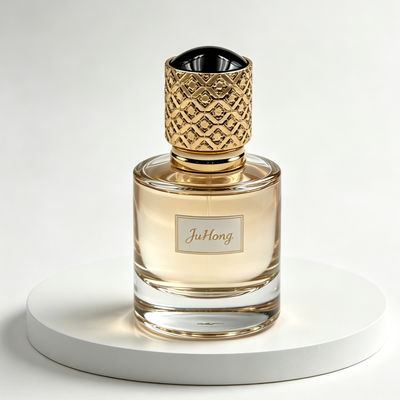 درب بطری عطر لوکس زاماک برجسته FEA15 با رویه رزین مشکی
