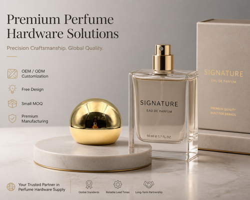 مرکب زنک نصف کره عطر کلاه آینه طلایی روشن شکل گلوله ای پوشه بطری آرایشی لوگو سفارشی OEM برای عطر بطری شیشه ای مغناطیسی