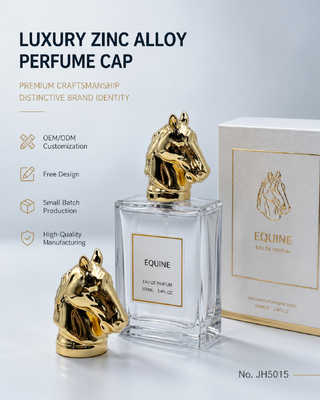 درب بطری عطر فلزی مجسمه سه بعدی سر اسب آلیاژ روی طرح حیوان درب بطری عطر با لوگوی سفارشی برای بطری شیشه ای لوازم آرایشی مغناطیسی