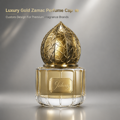 کلاه عطر زاماک لوکس Hollow Lattice Teardrop، طلا برقی فلزی تزئینی عطر بسته بندی لوگو سفارشی برای بطری عطر عربی