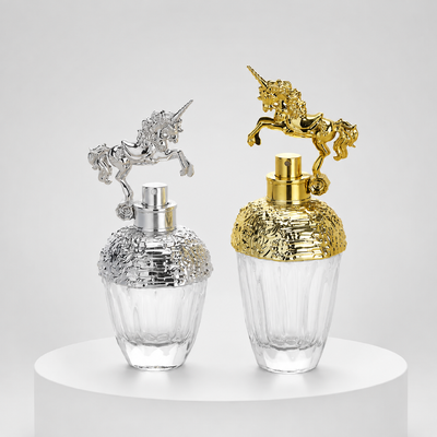 3D Unicorn زاماک عطر کلاه آلیاژ روی زینک تزئینی فلزی عطر بطری کاپ طلا نقره چدن لوگو سفارشی