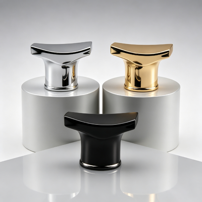 لوکس منحنی بال شکل آلیاژ روی زینک عطر کلاه Flared Zamac Lid آینه الکتروپلاستی لوگو سفارشی OEM
